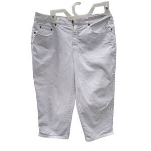 TALBOTS Petites Size 10 Stretch White Capris